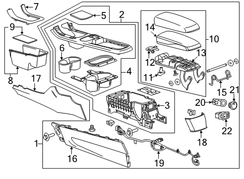 2013 Chevy Volt Center Console Diagram 1 - Thumbnail