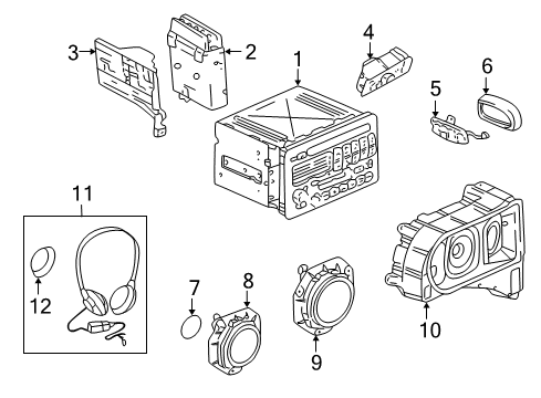 2001 Pontiac Aztek Radio,Amplitude Modulation/Frequency Modulation Stereo & Clock & Audio Disc Player Diagram for 10346317