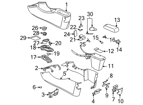 2003 Oldsmobile Alero Console Diagram