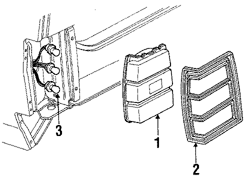 1985 Chevy Caprice Housing,Rear Combination & Side Marker Lamp Diagram for 5968305