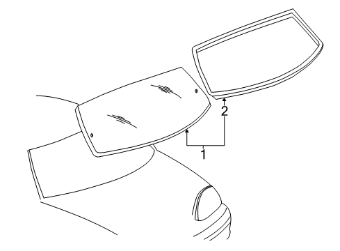 2004 Pontiac Grand Prix Back Glass, Reveal Moldings Diagram