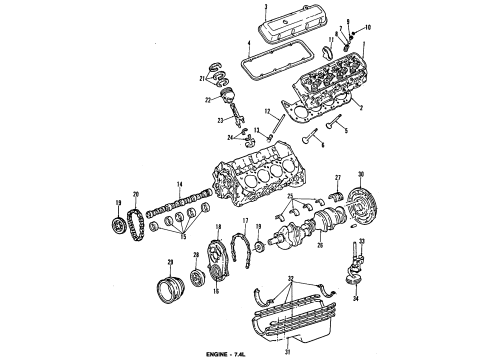 1989 GMC G3500 Engine Parts & Mounts, Timing, Lubrication System Diagram 3 - Thumbnail