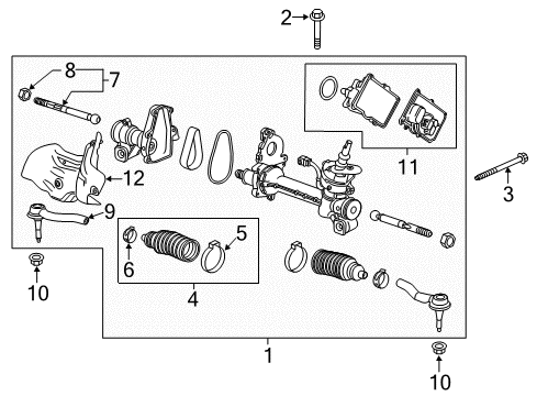 2020 Cadillac XT5 Steering Column & Wheel, Steering Gear & Linkage Diagram 3 - Thumbnail