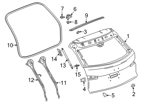 2021 Cadillac XT4 Cover, L/Gate Inr Pnl Acc Hole Diagram for 84507198