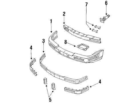 1987 Buick Riviera Bumper Diagram for 1637474