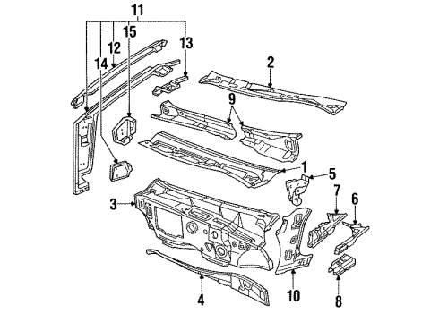 1990 Cadillac Seville REINFORCEMENT, Front Body Hinge Pillar Diagram for 20706436