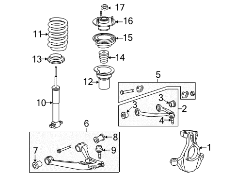 2011 Chevy Avalanche Front Suspension, Control Arm Diagram 1 - Thumbnail