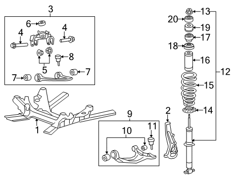 2011 Cadillac CTS Front Suspension, Control Arm Diagram 9 - Thumbnail