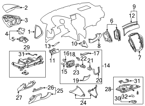 2014 Cadillac SRX Cover Assembly, Instrument Panel Cluster Trim Plate *Black Diagram for 22796363