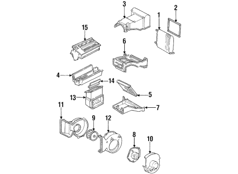 1994 GMC C2500 A/C Evaporator & Heater Components Diagram