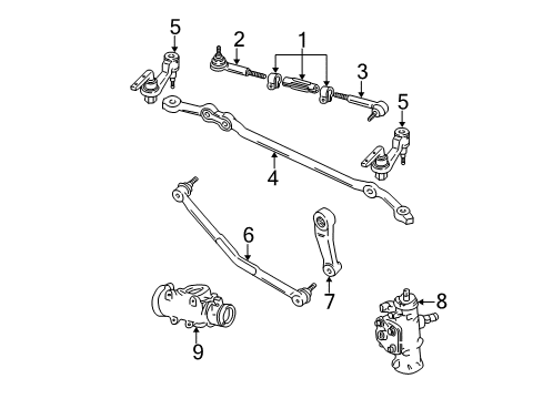 2000 GMC Safari P/S Pump & Hoses, Steering Gear & Linkage Diagram 4 - Thumbnail