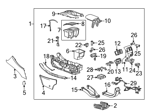 2015 Buick LaCrosse Center Console Diagram 1 - Thumbnail