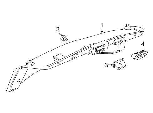 2020 Cadillac CT6 Trim Assembly, R/Cmpt Lid Inr Pnl *Black Diamon Diagram for 84158844