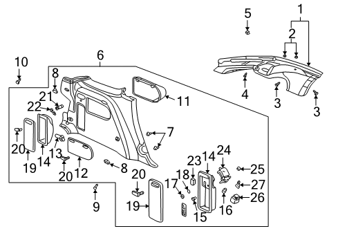 2005 Pontiac Aztek Interior Trim - Quarter Panels Diagram 2 - Thumbnail