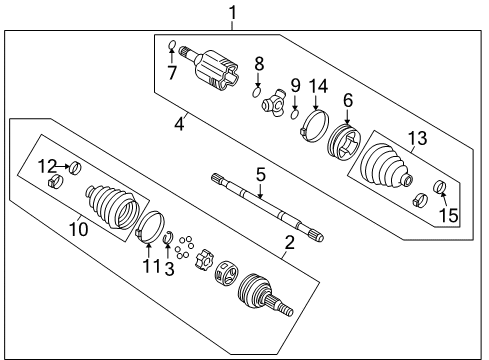 2005 Pontiac Montana Drive Axles - Front Diagram 1 - Thumbnail