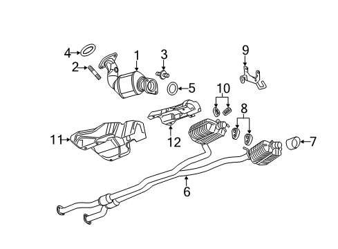 2012 Cadillac CTS Exhaust Components Diagram