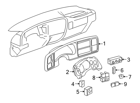 2005 Chevy Silverado 1500 Control Assembly, Heater & A/C (W/ Rear Window Defogger Diagram for 15832316