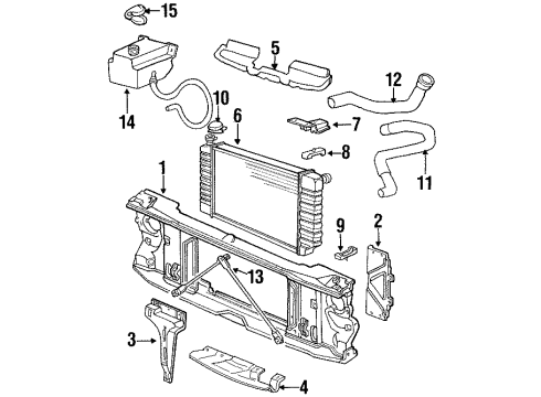 1994 GMC C1500 Radiator & Components, Radiator Support Diagram 1 - Thumbnail