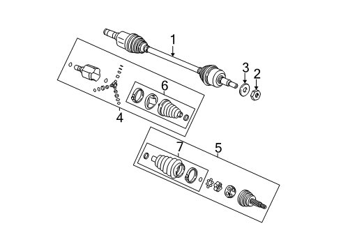 2002 Saturn Vue Drive Axles - Rear Diagram