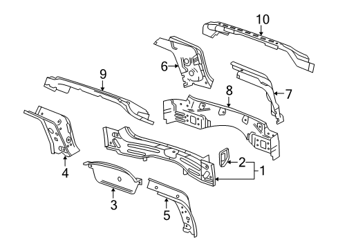 2010 Cadillac SRX Rear Body Diagram