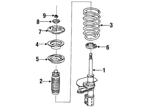 1996 Pontiac Grand Am Struts & Suspension Components - Front Diagram