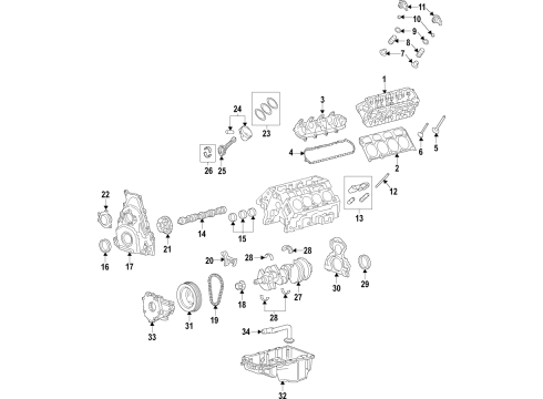 2022 Cadillac Escalade ESV Engine Parts, Valves, Cam & Timing, Shafts, Crank & Bearings Diagram 4 - Thumbnail