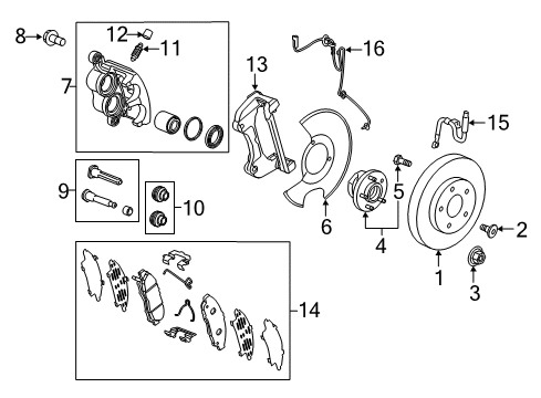 2021 Buick Enclave Pin Kit, Front Brk Clpr Gde Diagram for 13539814