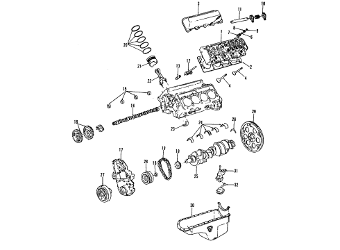 1998 GMC C3500 Engine Parts & Mounts, Timing, Lubrication System Diagram 2 - Thumbnail