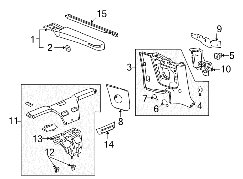 2006 Pontiac G6 Lens Assembly, Quarter Courtesy Lamp Diagram for 15240075