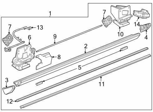 2024 GMC Sierra 2500 HD Running Board Diagram