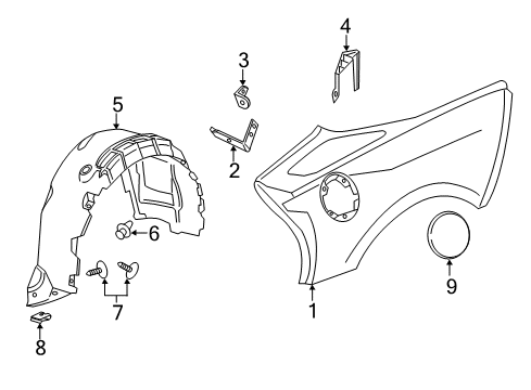 2018 Chevy Corvette Quarter Panel & Components Diagram 2 - Thumbnail