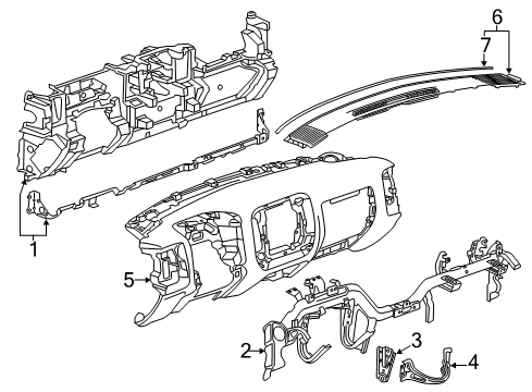 2019 GMC Sierra 3500 HD Cluster & Switches, Instrument Panel Diagram