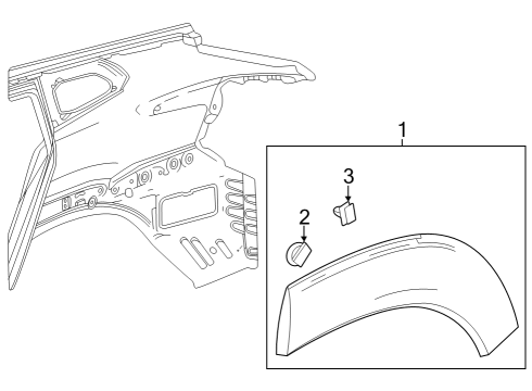 2024 Chevy Trax MOLDING ASM-RR WHL OPG Diagram for 42814696