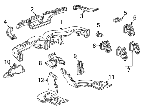 2019 GMC Canyon Grille Assembly, Side Window Defogger Outlet (Rh) *Grey Diagram for 23250053