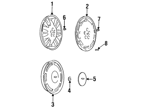 1995 Chevy Monte Carlo Wheel Covers & Trim Diagram