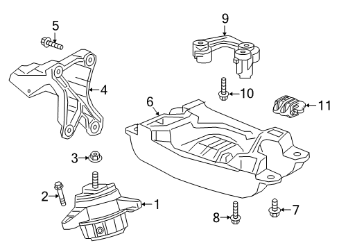 2016 Cadillac CT6 Engine & Trans Mounting Diagram 2 - Thumbnail