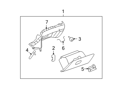 2007 Saturn Aura Glove Box Diagram 1 - Thumbnail