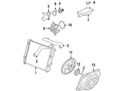 2008 Cadillac XLR Cooling System, Radiator, Water Pump, Cooling Fan Diagram 5 - Thumbnail