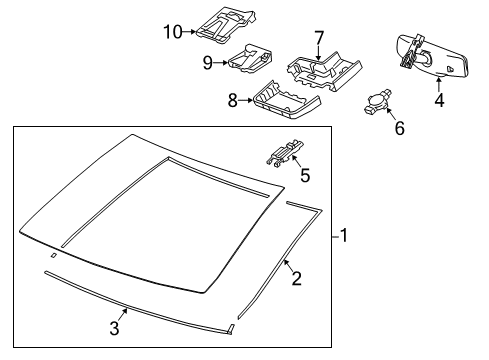 2016 Cadillac ATS Windshield Asm Diagram for 23240665