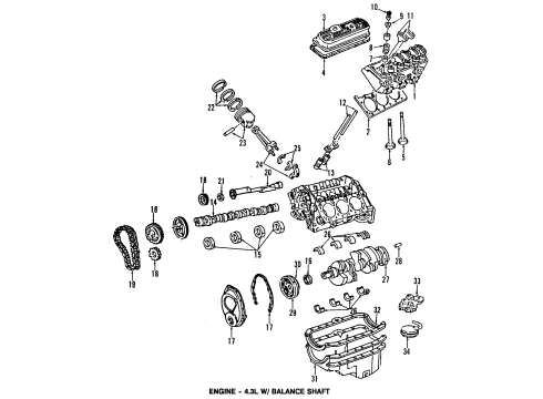 1999 GMC Sierra 1500 Mount Assembly, Engine Frame Side Diagram for 15134282