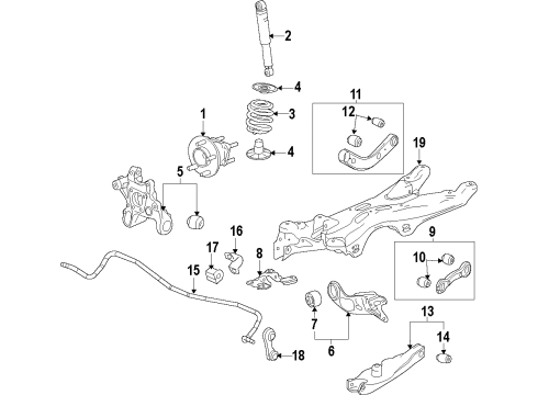 2015 Chevy Malibu Rear Suspension, Control Arm Diagram 2 - Thumbnail