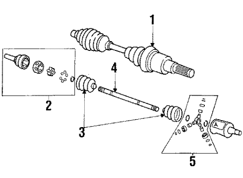 1986 Oldsmobile Cutlass Ciera Drive Axles - Front Diagram