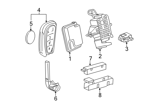 2022 Chevy Camaro Keyless Entry Components Diagram