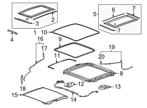 2010 Buick LaCrosse Switch Assembly, Sun Roof Sunshade *Jet Black Diagram for 25795116