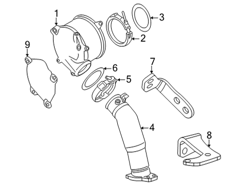 2024 Chevy Silverado 2500 HD Bracket, Exhaust Manifold Pipe Diagram for 12662528