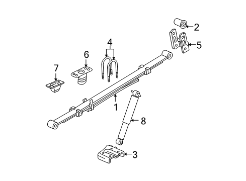 2009 GMC Canyon Rear Suspension Components, Stabilizer Bar Diagram 1 - Thumbnail