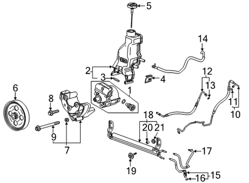 2021 GMC Sierra 3500 HD P/S Pump & Hoses, Steering Gear & Linkage Diagram