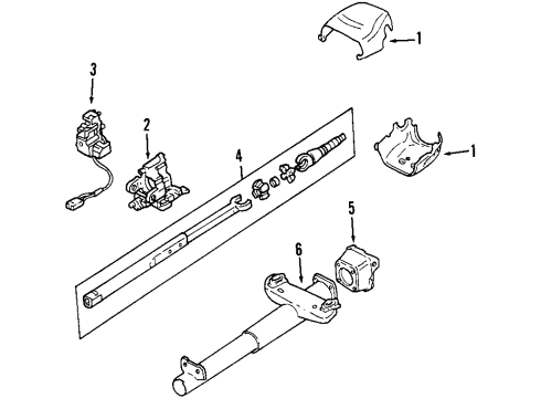 2001 Chevy Corvette Steering Gear Coupling Shaft Assembly Diagram for 26057539