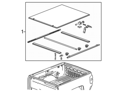 2020 GMC Sierra 3500 HD Exterior Trim - Pick Up Box Diagram 5 - Thumbnail