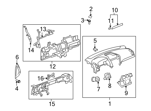 2008 Saturn Vue Cluster & Switches, Instrument Panel Diagram 1 - Thumbnail